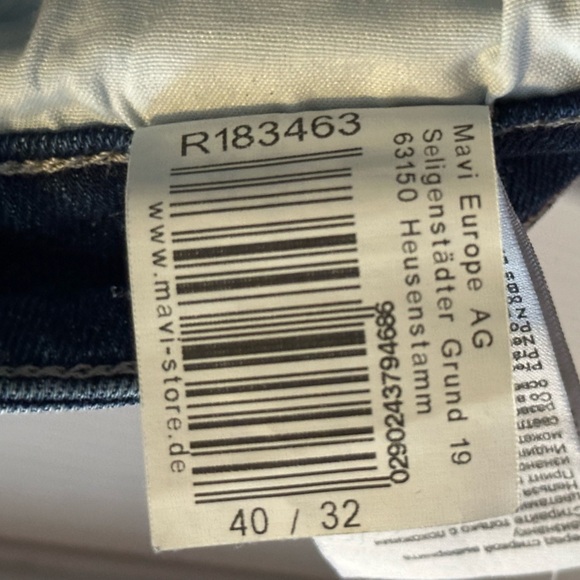 Mavi Dark Blue Straight Leg Jeans 40 waist 32 inseam - Picture 6 of 8